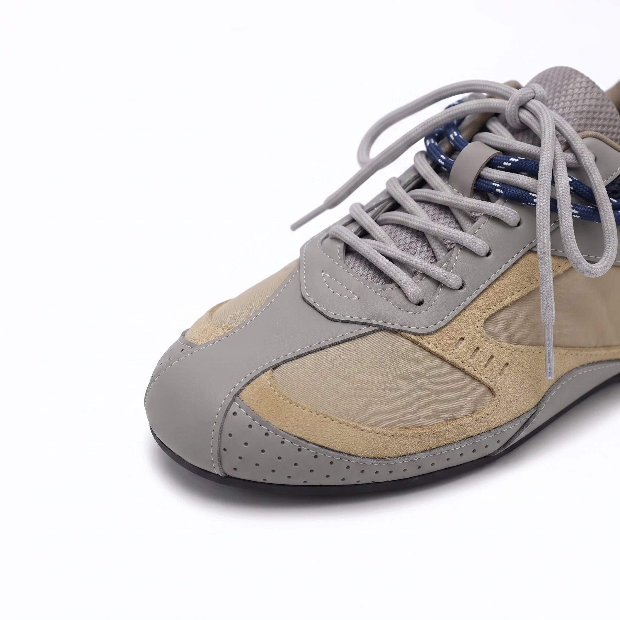 The Dual Stride Khaki Vintage Trek Retro Trainer Sneakers