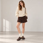 The Dual Stride Cozy Brown Fleece Buckle Mules