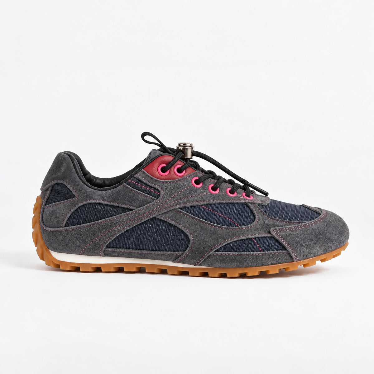 The Dual Stride Charcoal Gray Retro Sneakers