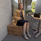 The Dual Stride Khaki Vintage Trek Retro Trainer Sneakers