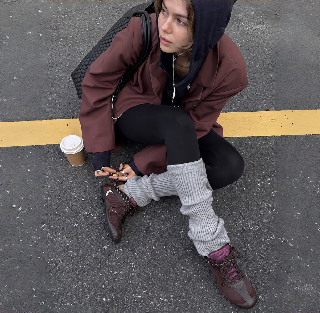The Dual Stride Burgundy Vintage Trek Retro Trainer Sneakers