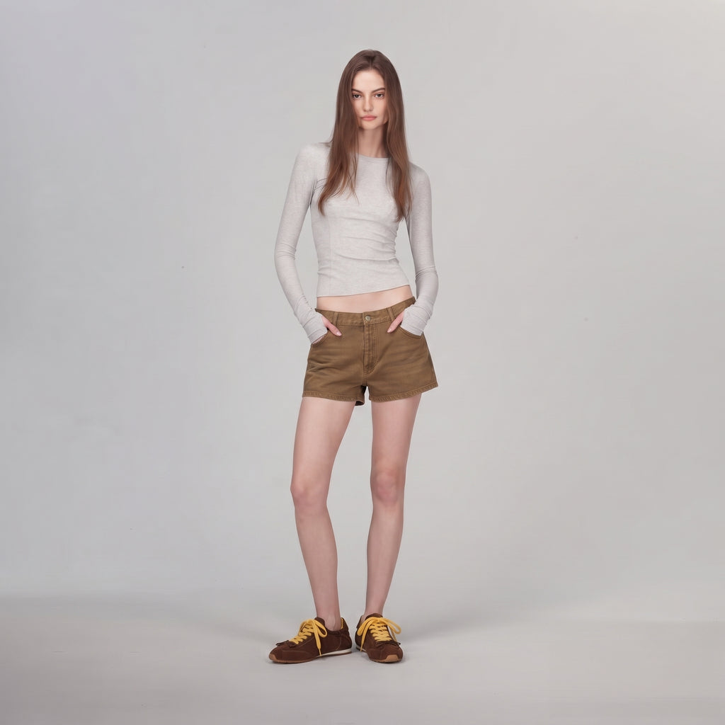The Dual Stride Brown & Yellow Retro Casual Sneakers