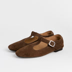 The Dual Stride Chocolate Vintage Suede T-Strap Mary Jane Shoes