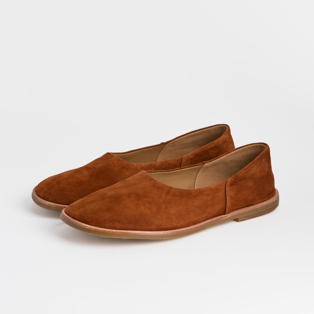 The Dual Stride Orange Minimalist Leather Slip-On Shoes