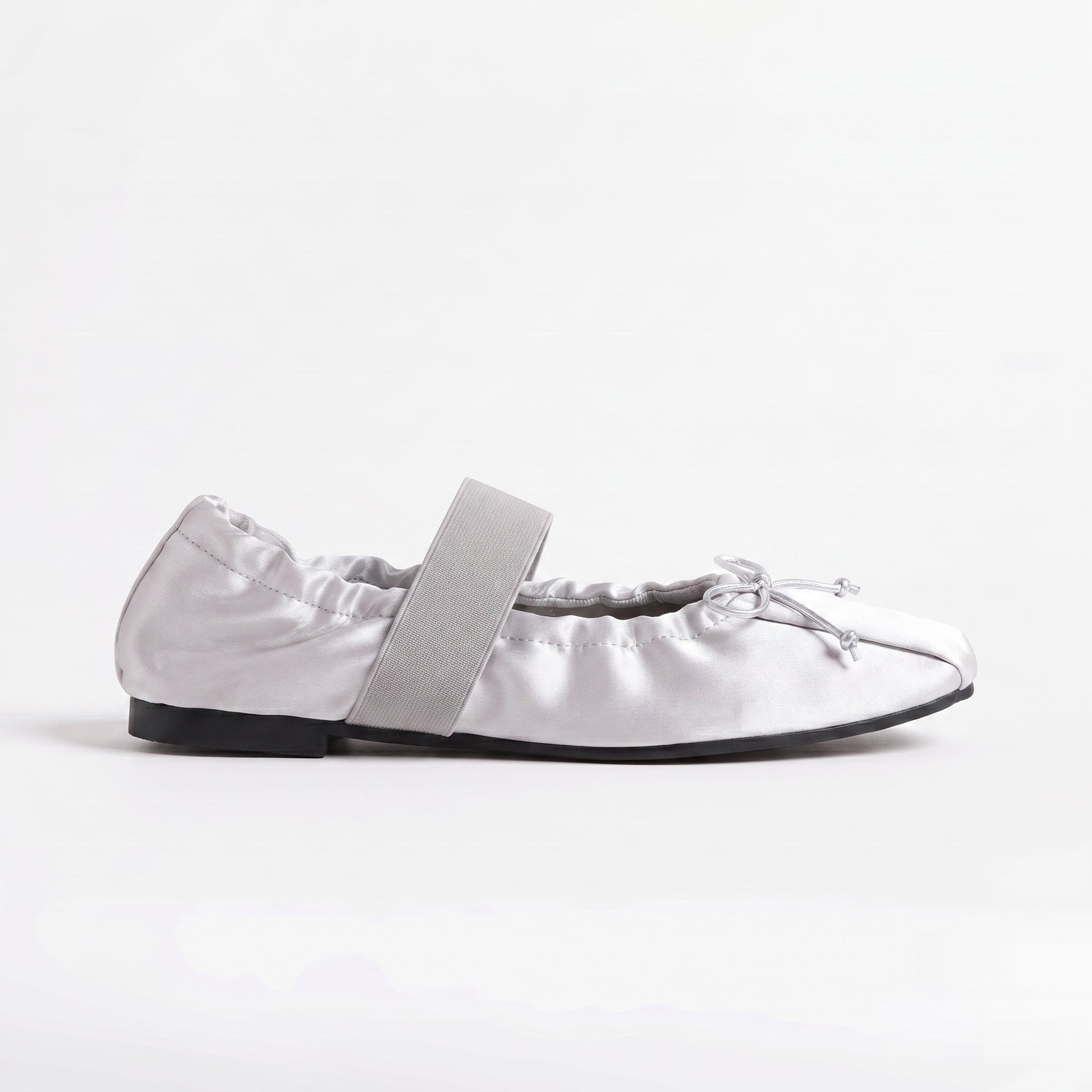 The Dual Stride Satin Bow Strap Ballet Flats
