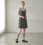 The Dual Stride Black Lace-up Satin Mary-Jane Ballet Flats