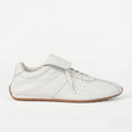 The Dual Stride Women's Retro Genuine White Leather Sneakers