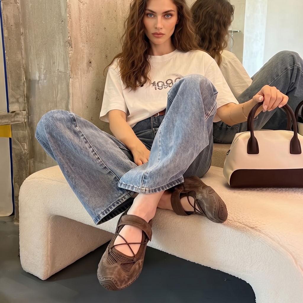 The Dual Stride Brown Mary Jane  Casual Sneakers