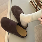 The Dual Stride Dark Brown Suede Slip-On Mules