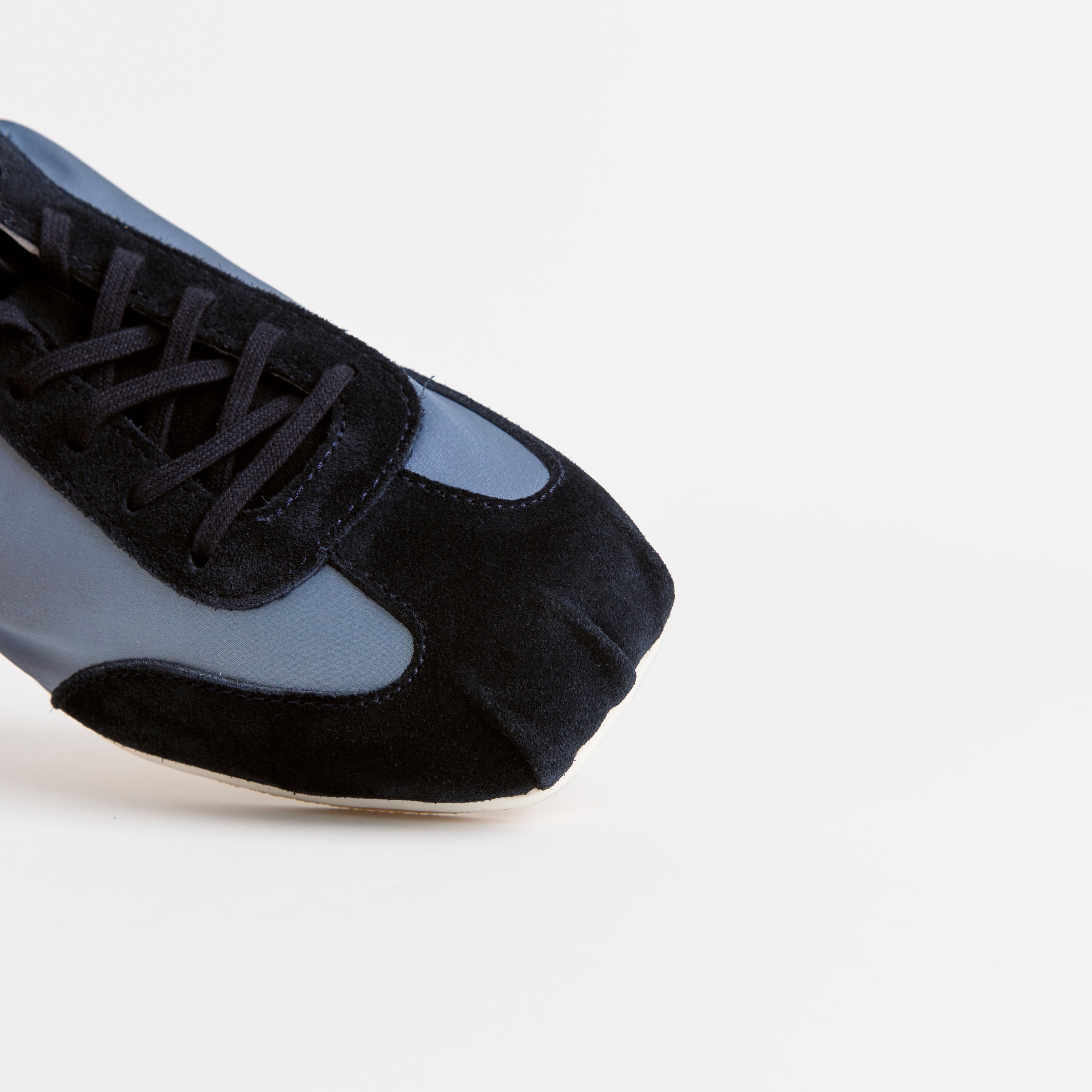 The Dual Stride Blue Satin Suede  Sneakers
