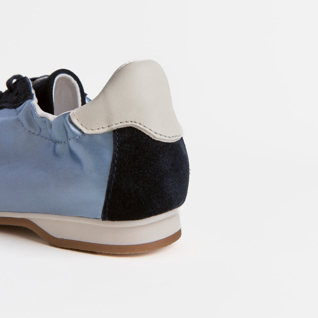 The Dual Stride Blue Satin Suede  Sneakers