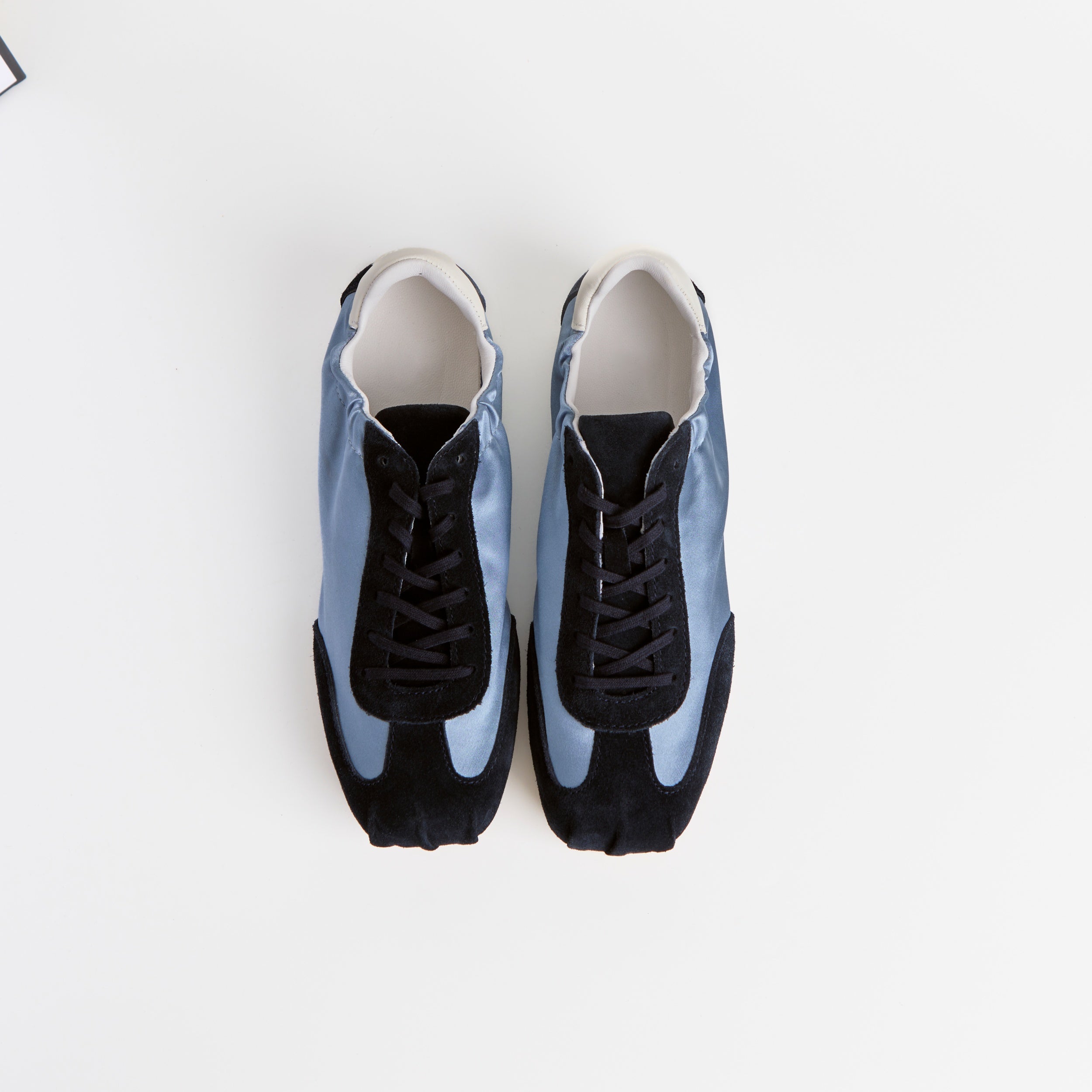 The Dual Stride Blue Satin Suede  Sneakers