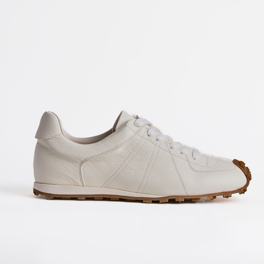 The Dual Stride Men's Classic White Leather Square-Toe Sneakers