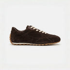 The Dual Stride Dark Brown Suede Retro Running Sneakers