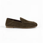 The Dual Stride Olive Brown Braided Suede Loafers