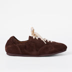 The Dual Stride Women's Chocolate Brown Minimalist Suede Trainers