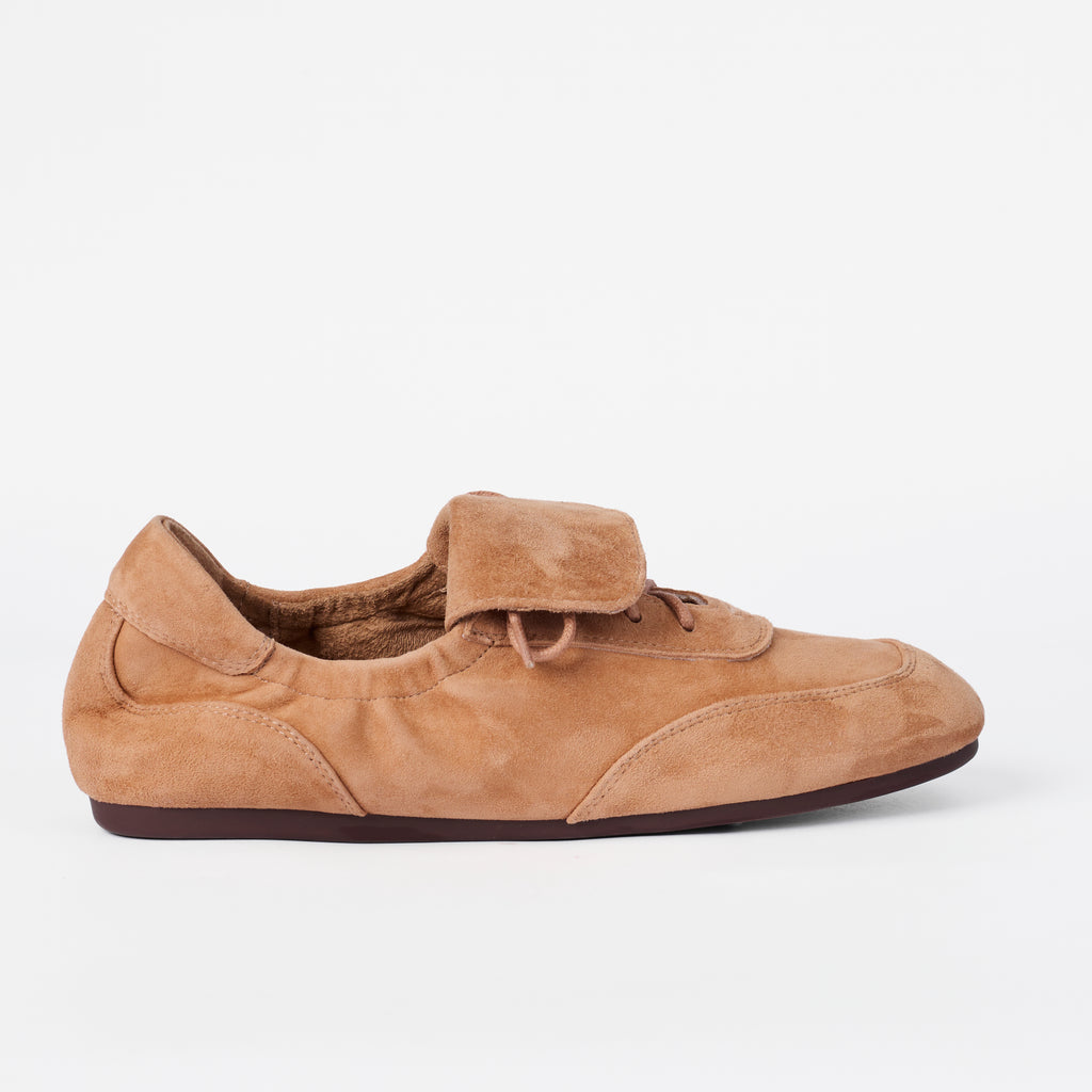 The Dual Stride Women's  Brown Suede Slip-On Trainers