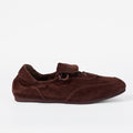 The Dual Stride Women's  Chocolate Brown Suede Slip-On Trainers