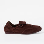 The Dual Stride Women's  Chocolate Brown Suede Slip-On Trainers