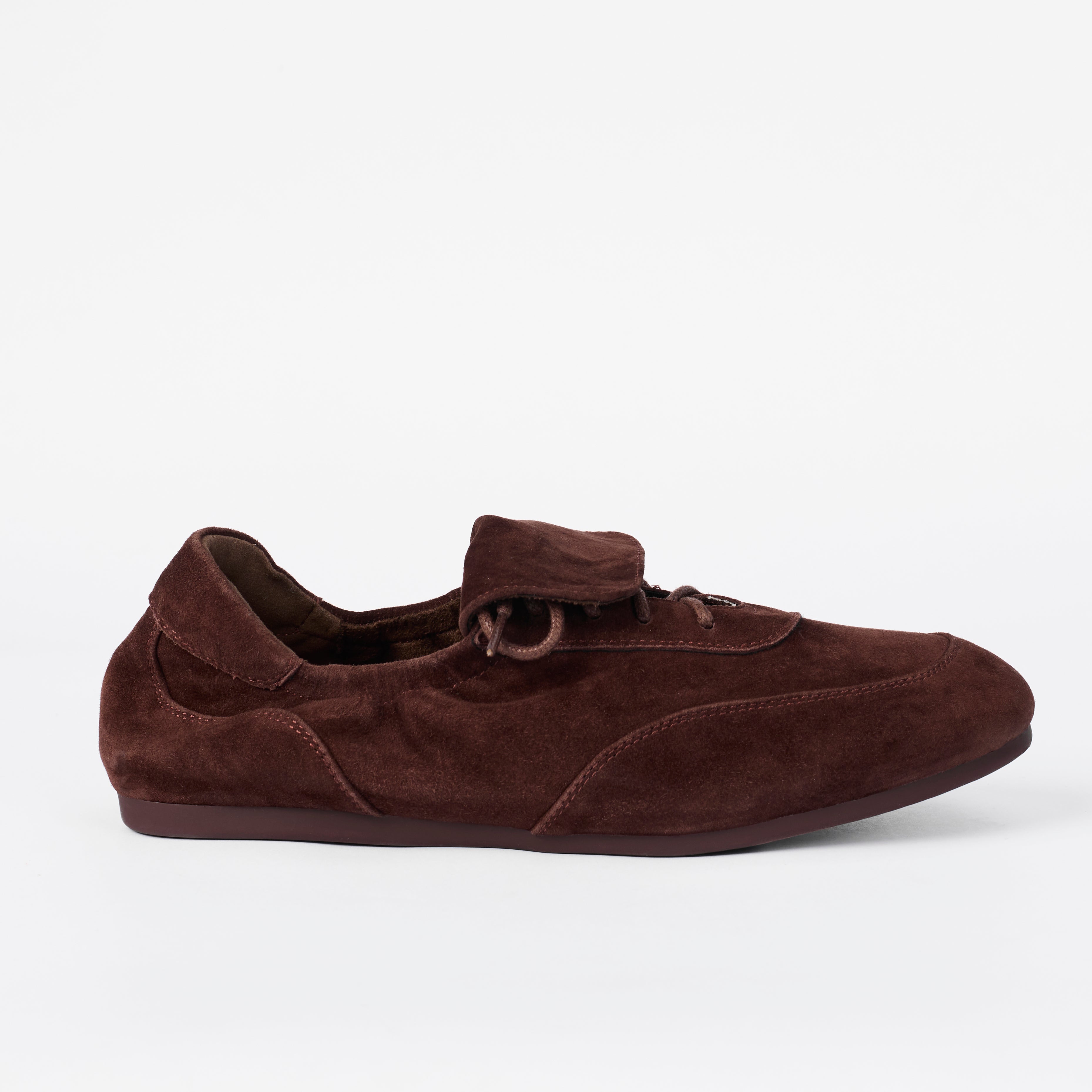 The Dual Stride Women's  Chocolate Brown Suede Slip-On Trainers