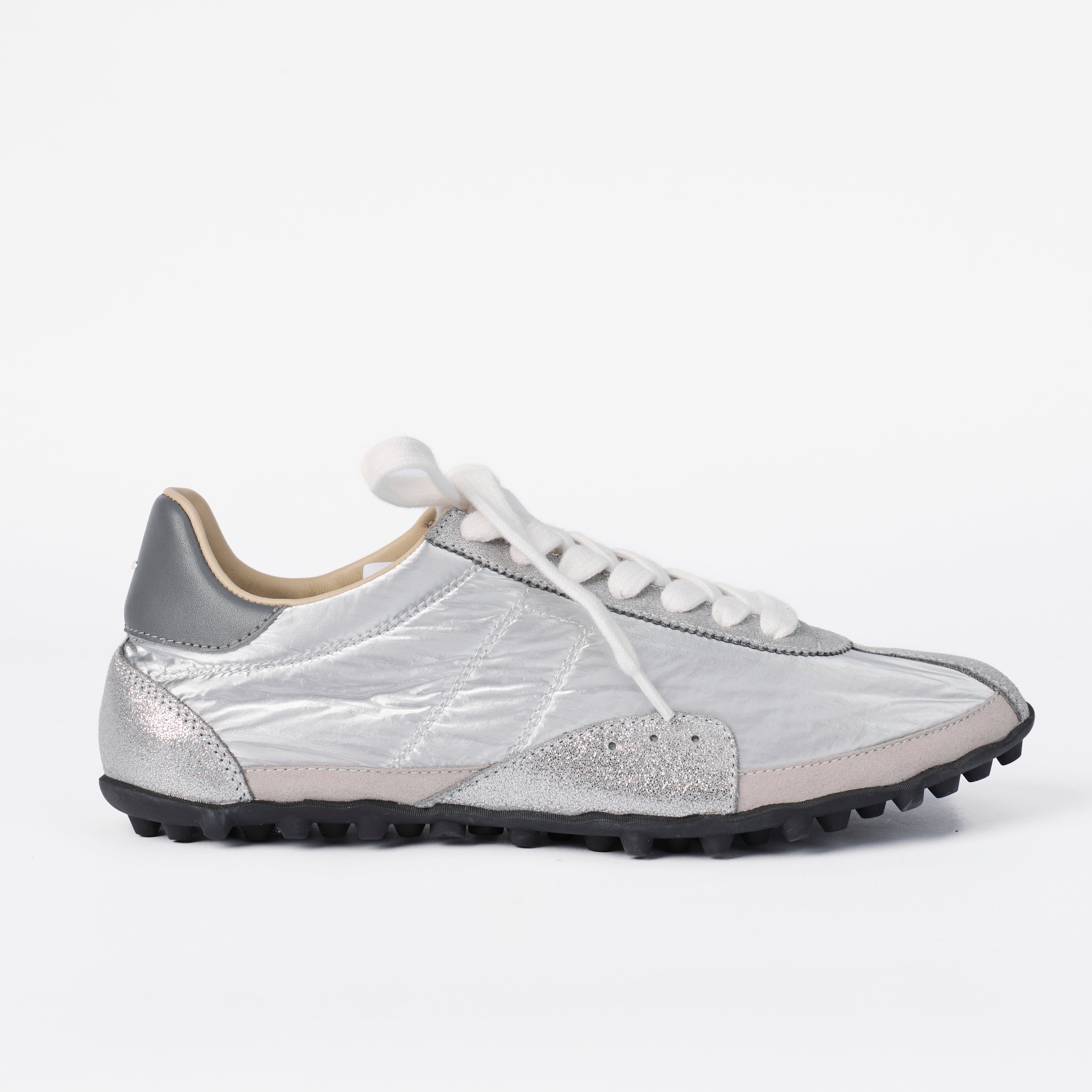 The Dual Stride Women's Casual Silver Sneakers