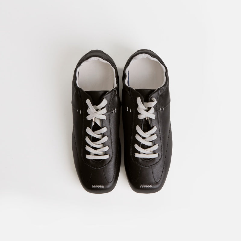 The Dual Stride Black Classic Leather Sneaker