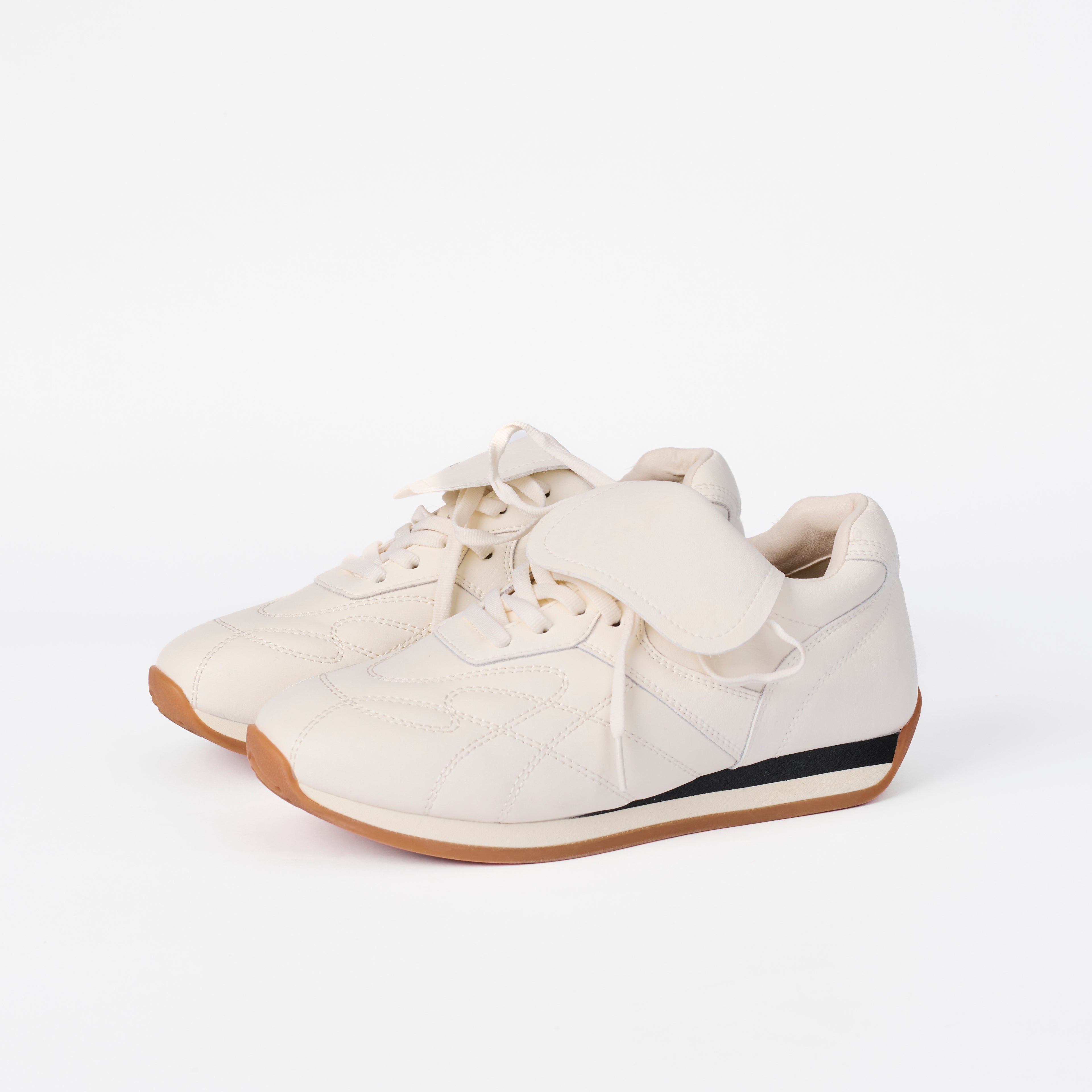 The Dual Stride Women's Handmade Genuine leather Sneakers