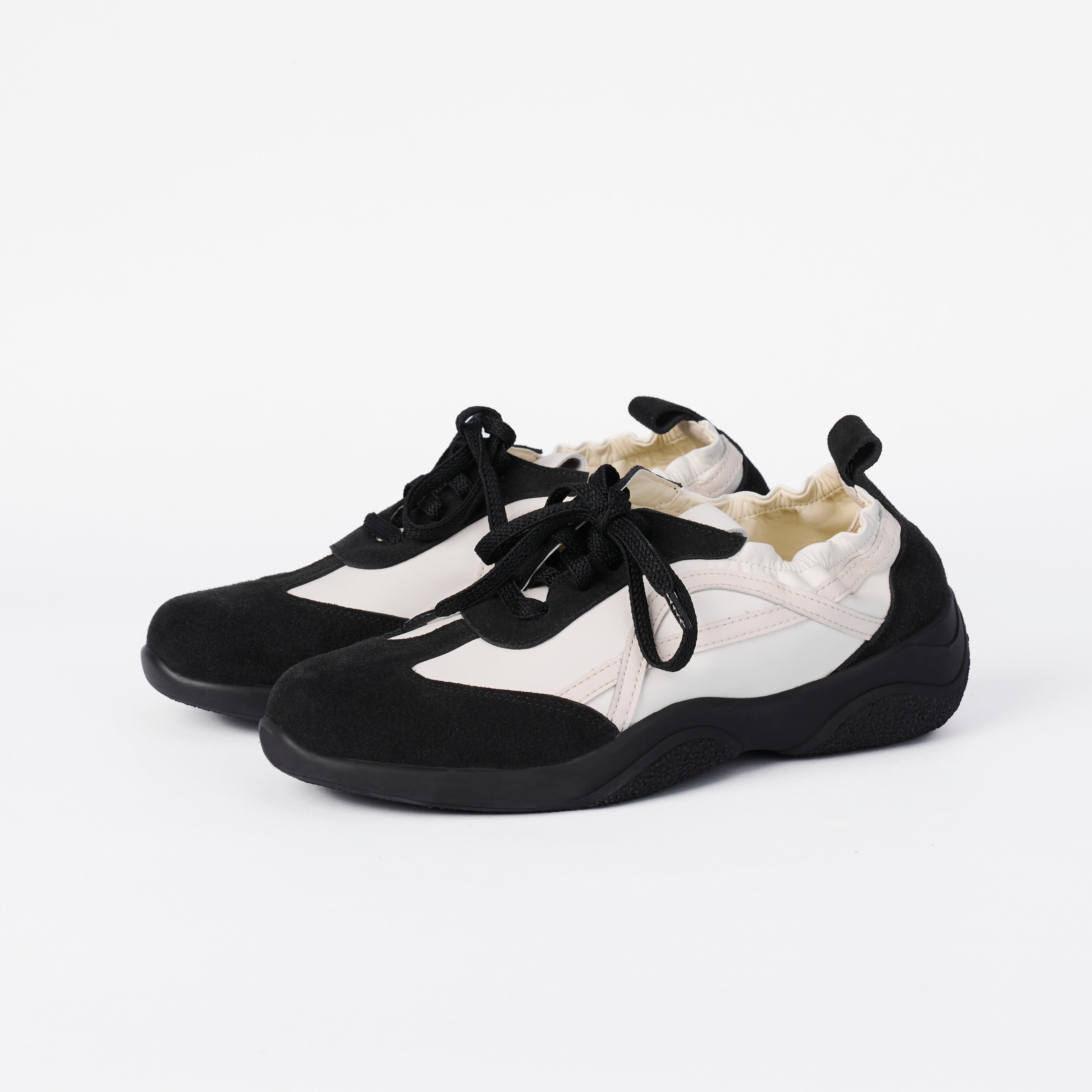 The Dual Stride Women's Color-Blocked Genuine Leather Shoes