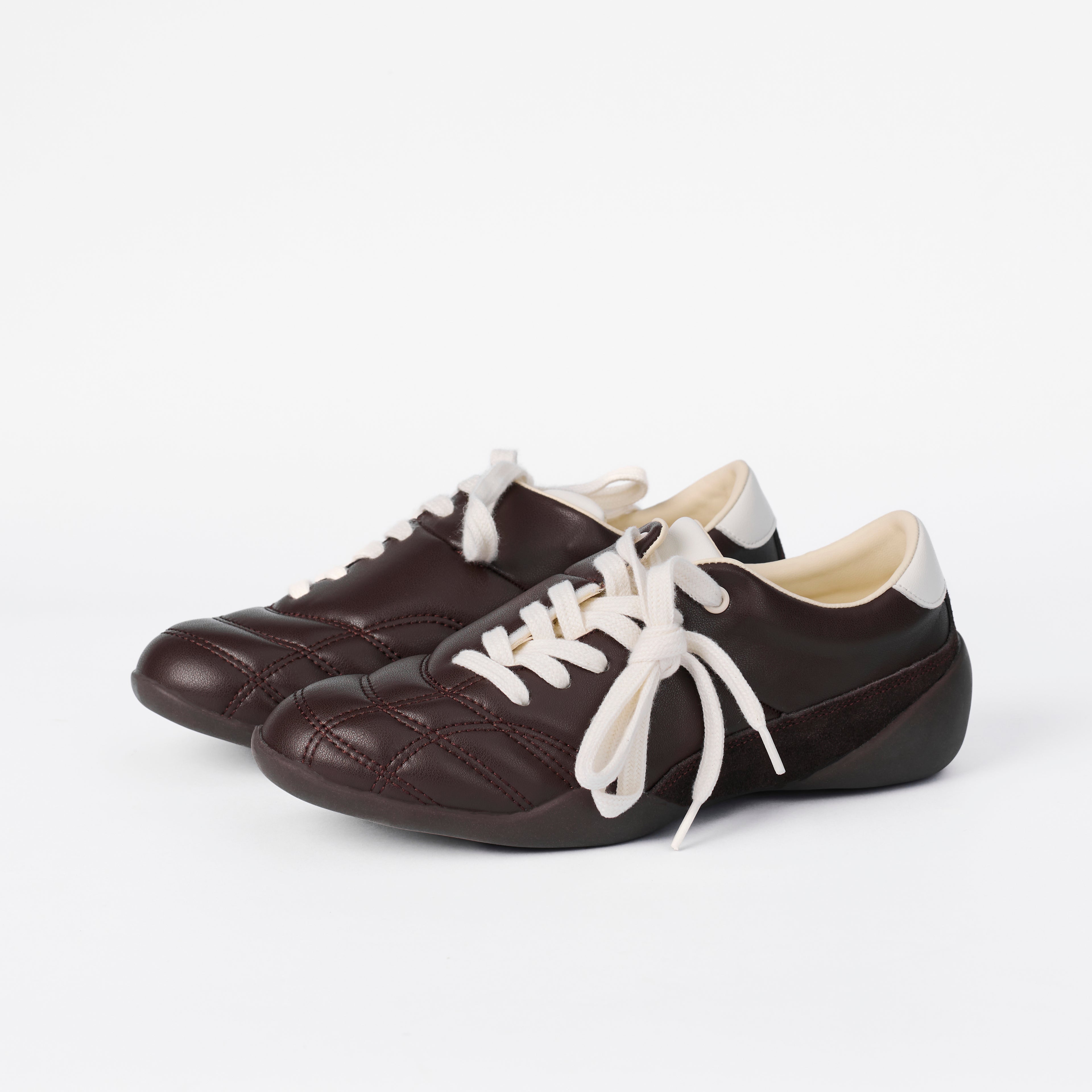 The Dual Stride Women‘s Genuine Leather Casual Brown Sneakers