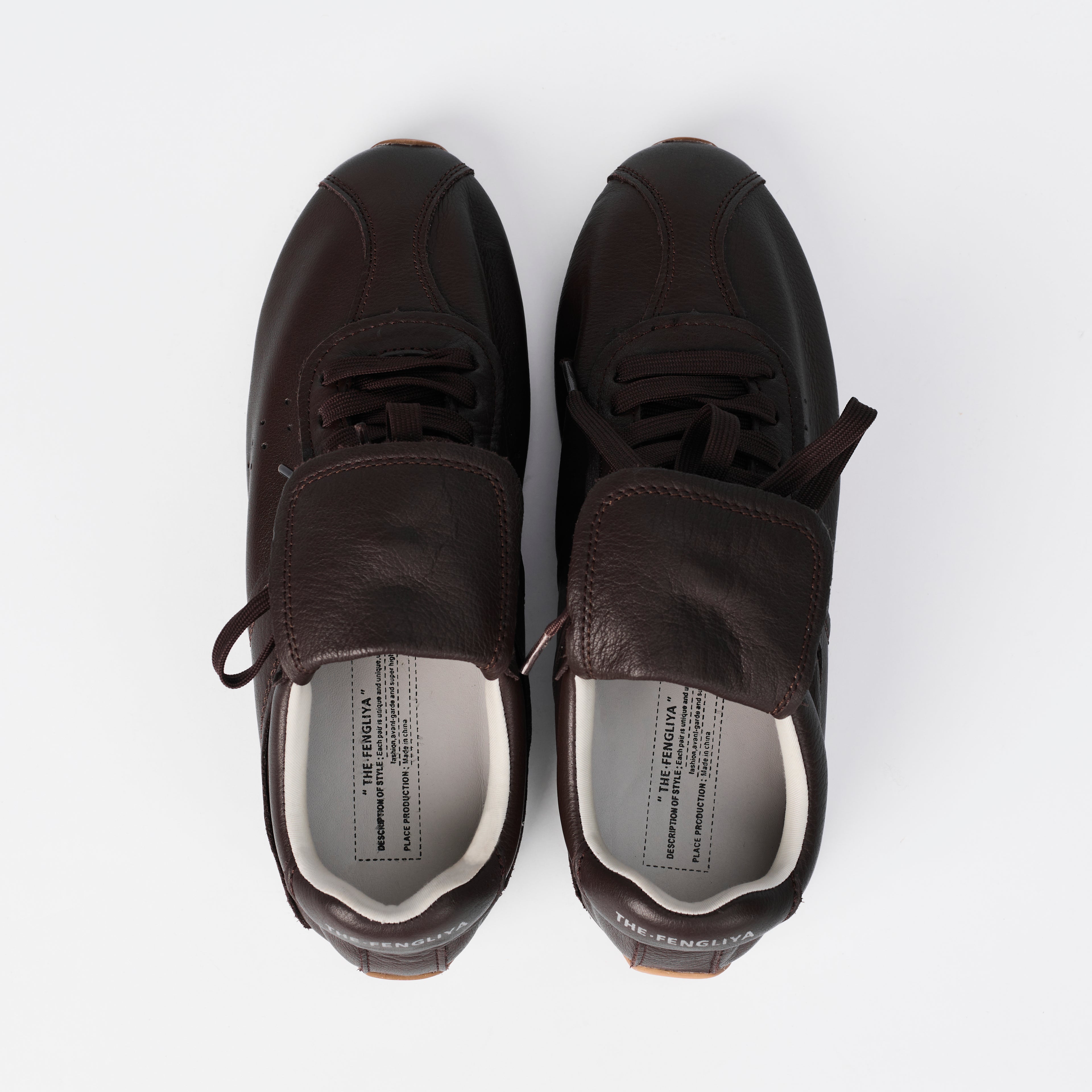 The Dual Stride Women‘s Brown Retro Genuine Leather Sneakers