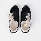 The Dual Stride  Men's Black Genuine Leather Casual Sneakers