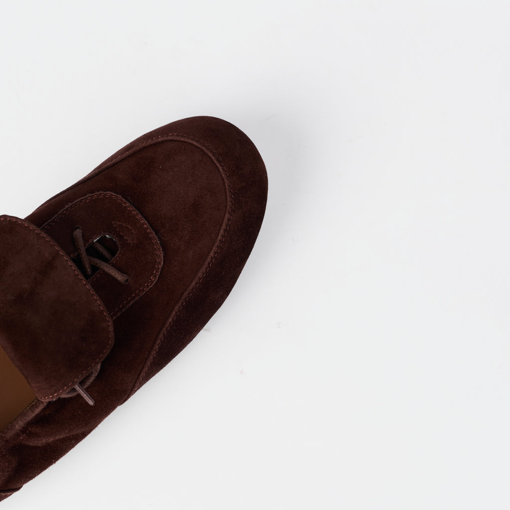 The Dual Stride Women's  Chocolate Brown Suede Slip-On Trainers