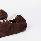 The Dual Stride Women's Chocolate Brown Minimalist Suede Trainers