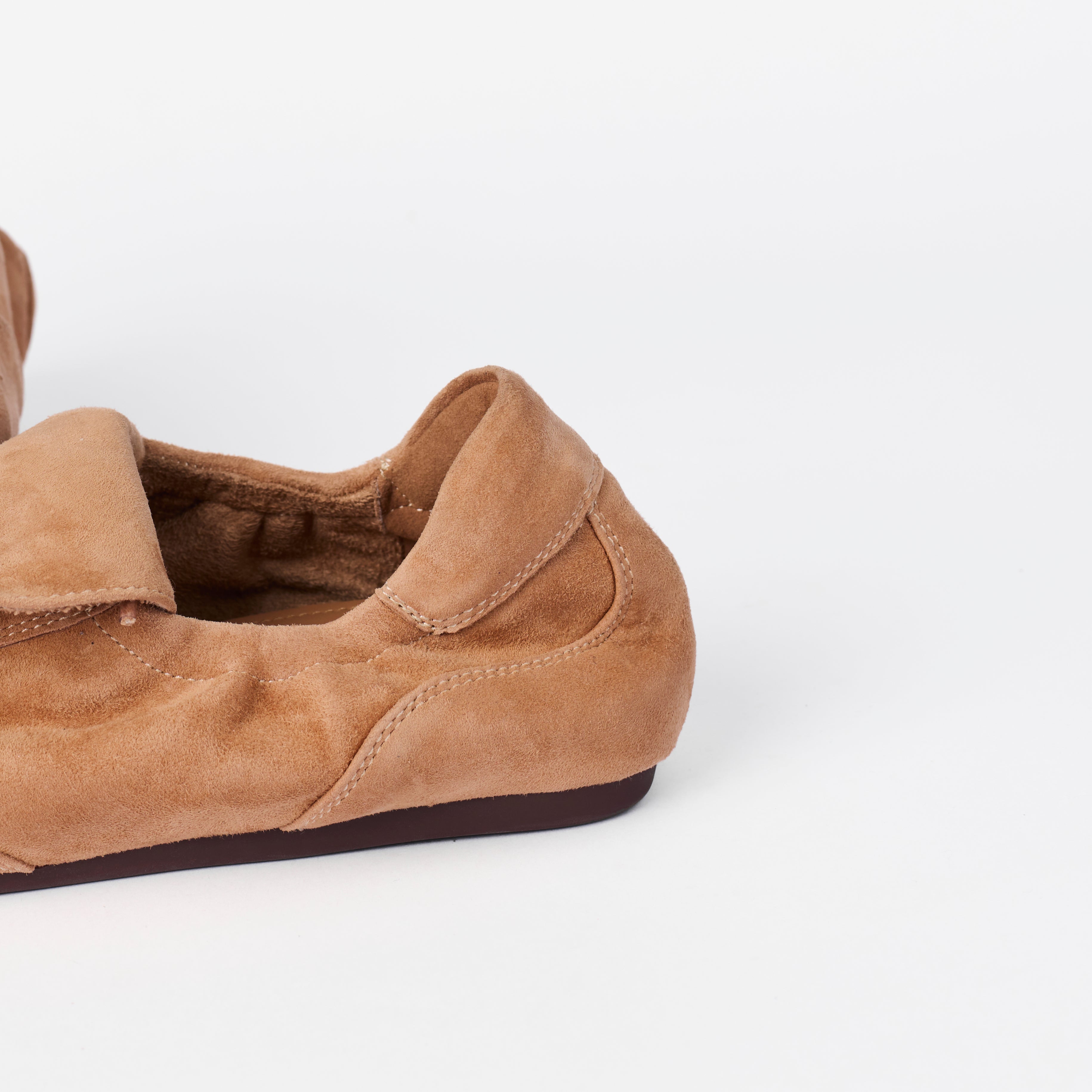 The Dual Stride Women's  Brown Suede Slip-On Trainers