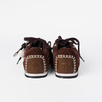 The Dual Stride Women‘s Retro Brown Suede Sneakers