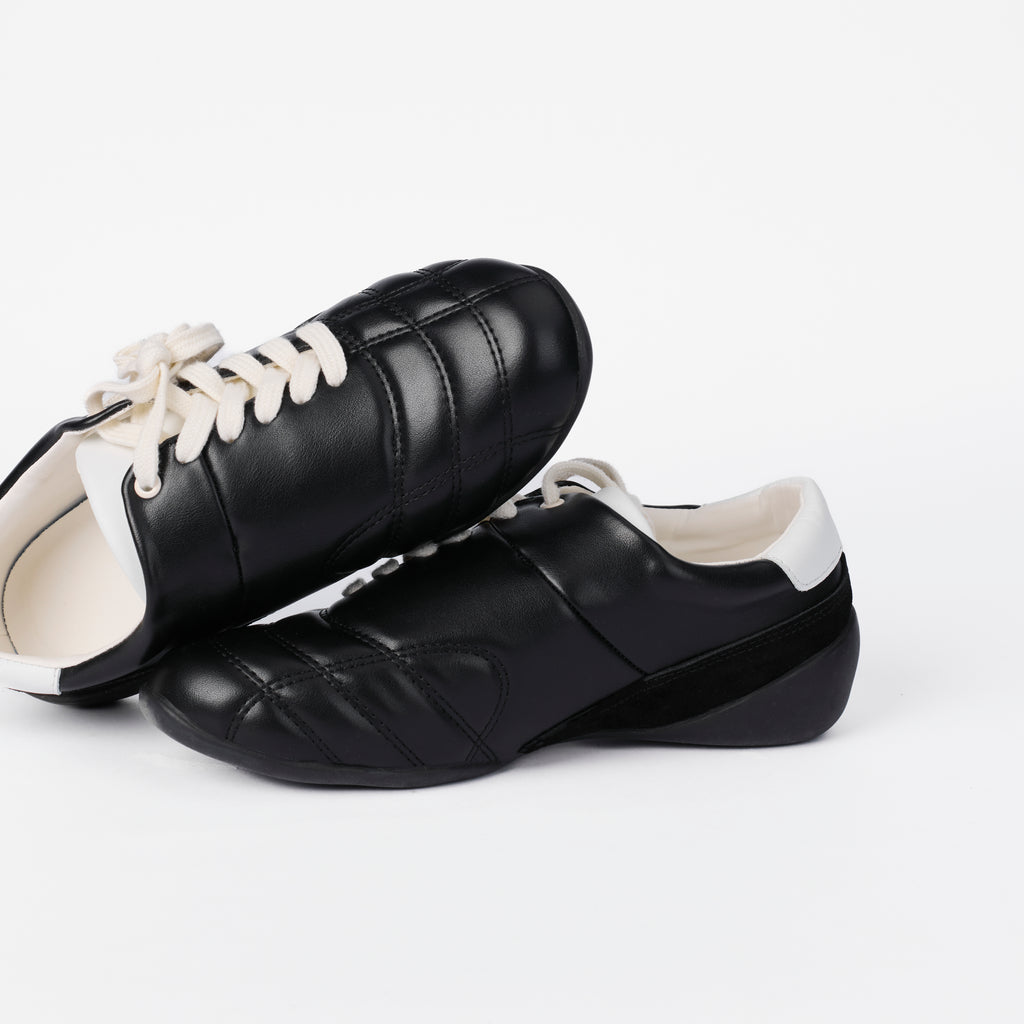 The Dual Stride  Women's Genuine Leather Casual Flat Sneakers