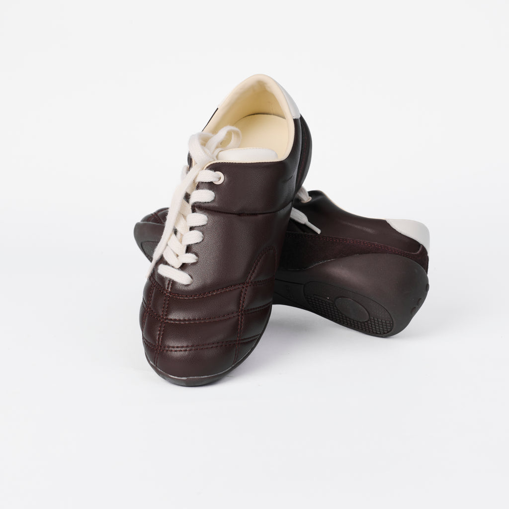 The Dual Stride Women‘s Genuine Leather Casual Brown Sneakers