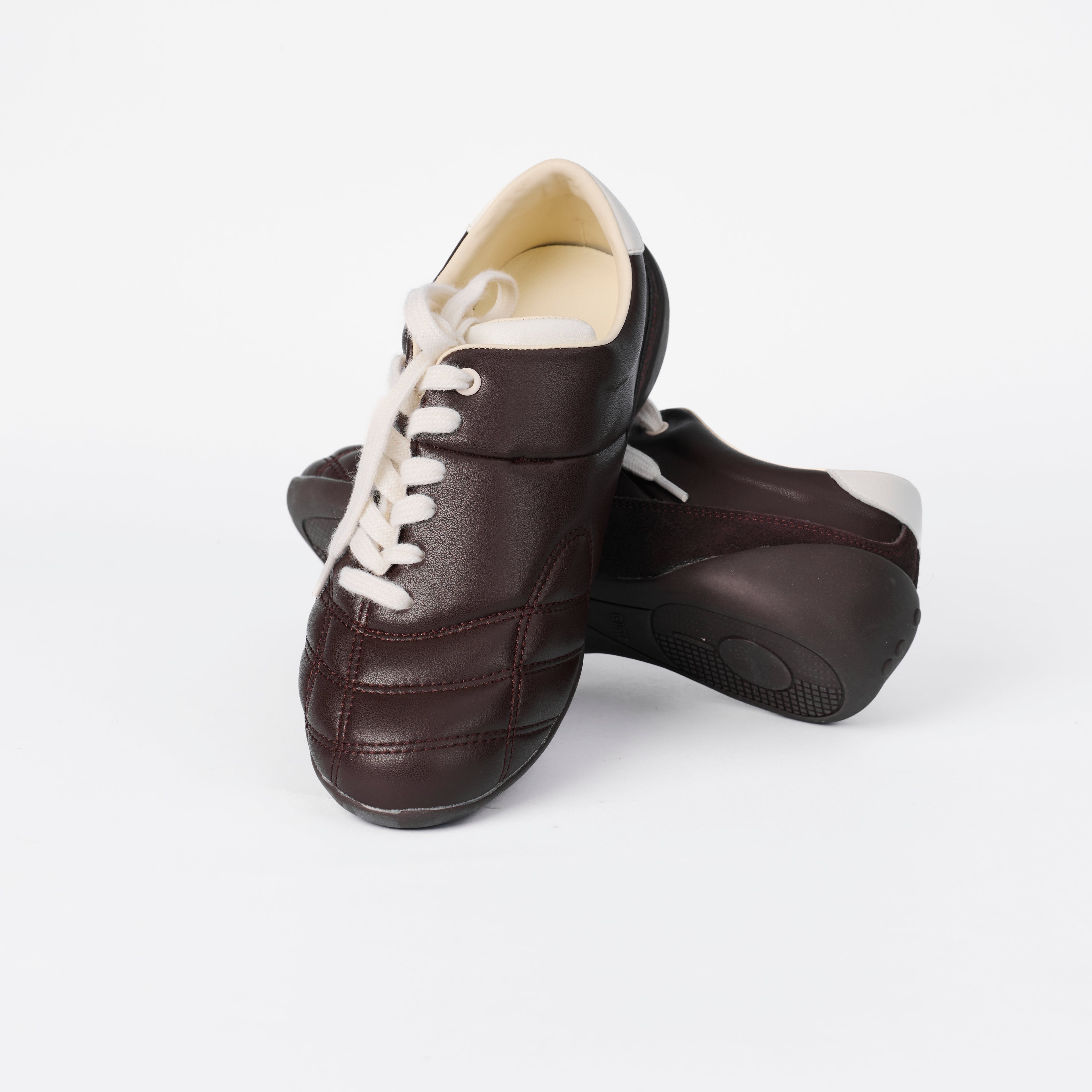 The Dual Stride Women‘s Genuine Leather Casual Brown Sneakers