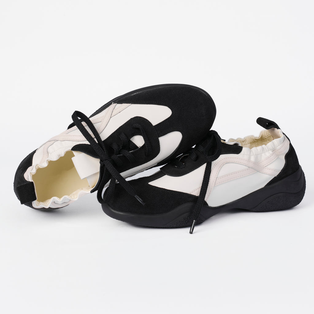 The Dual Stride Women's Color-Blocked Genuine Leather Shoes