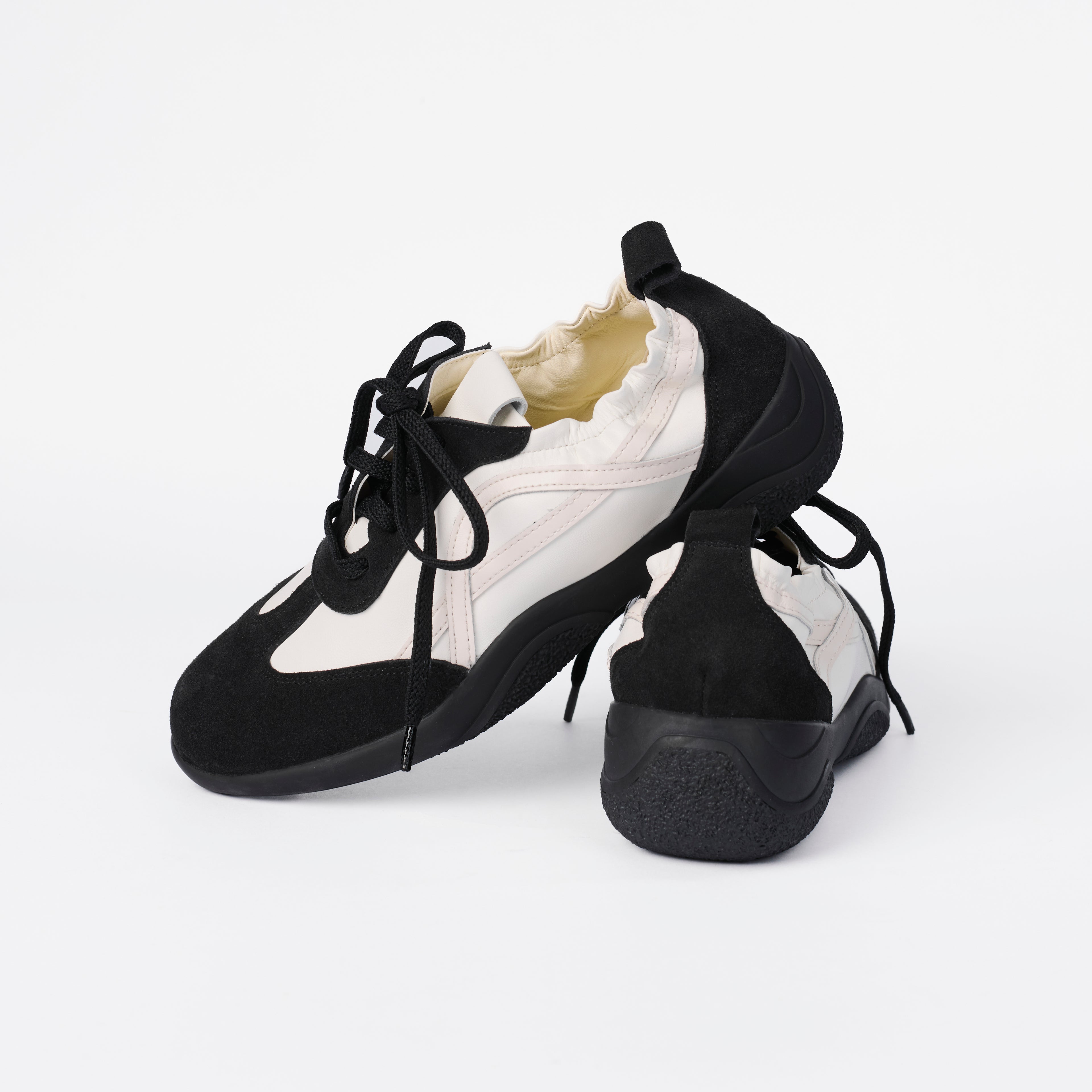 The Dual Stride Women's Color-Blocked Genuine Leather Shoes