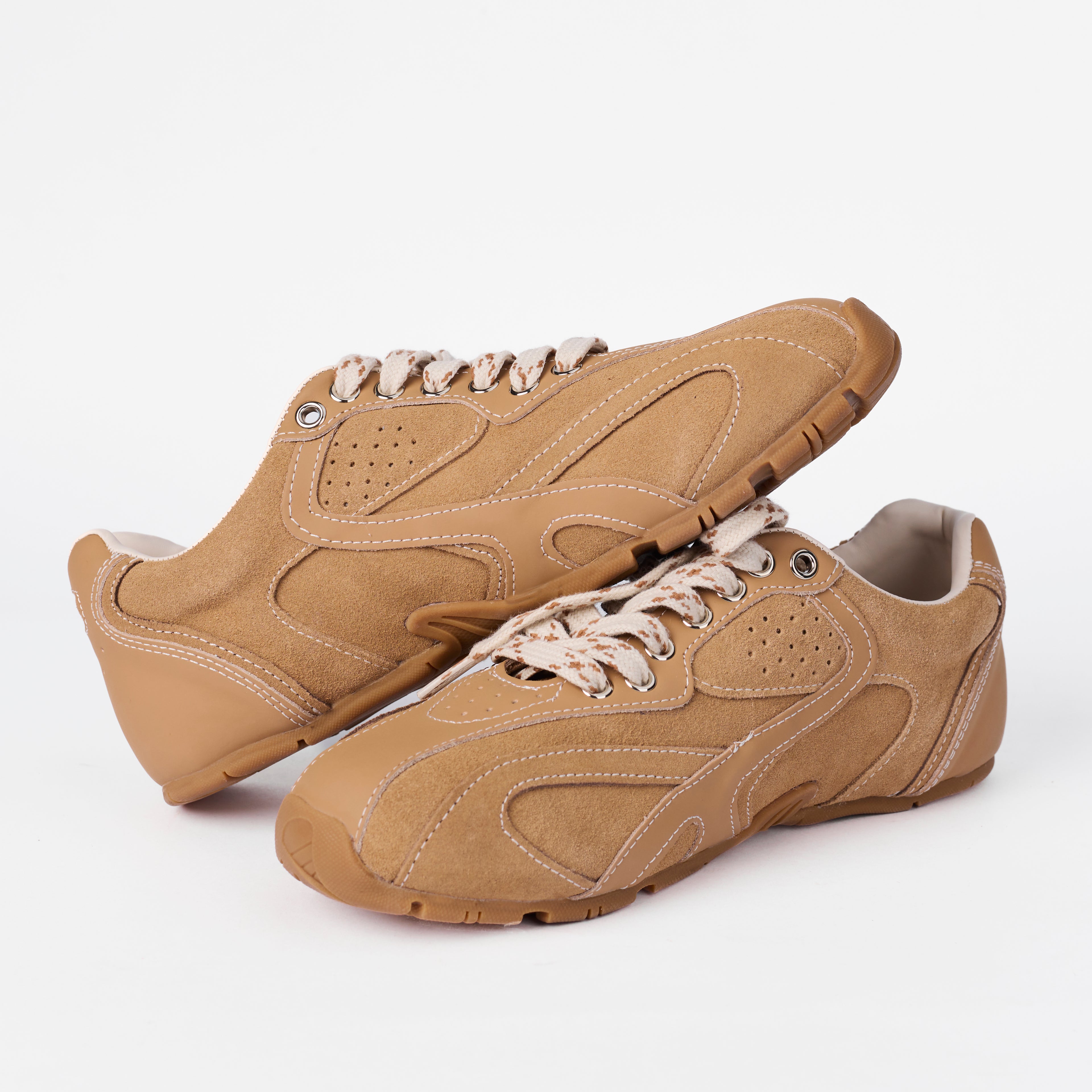 The Dual Stride Women‘s Casual Brown Sneakers