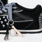 The Dual Stride Women‘s Retro Black Suede Sneakers