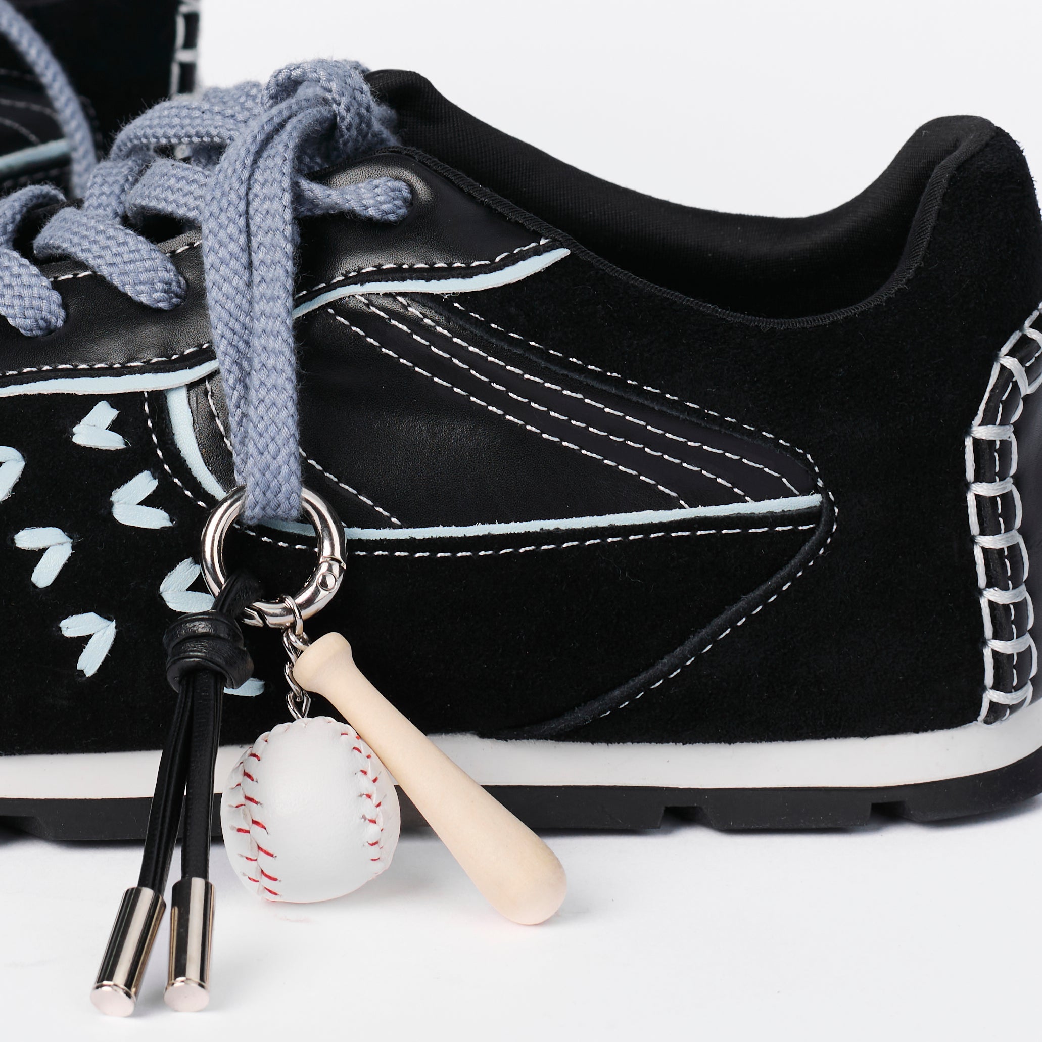 The Dual Stride Men‘s Retro Black Suede Sneakers