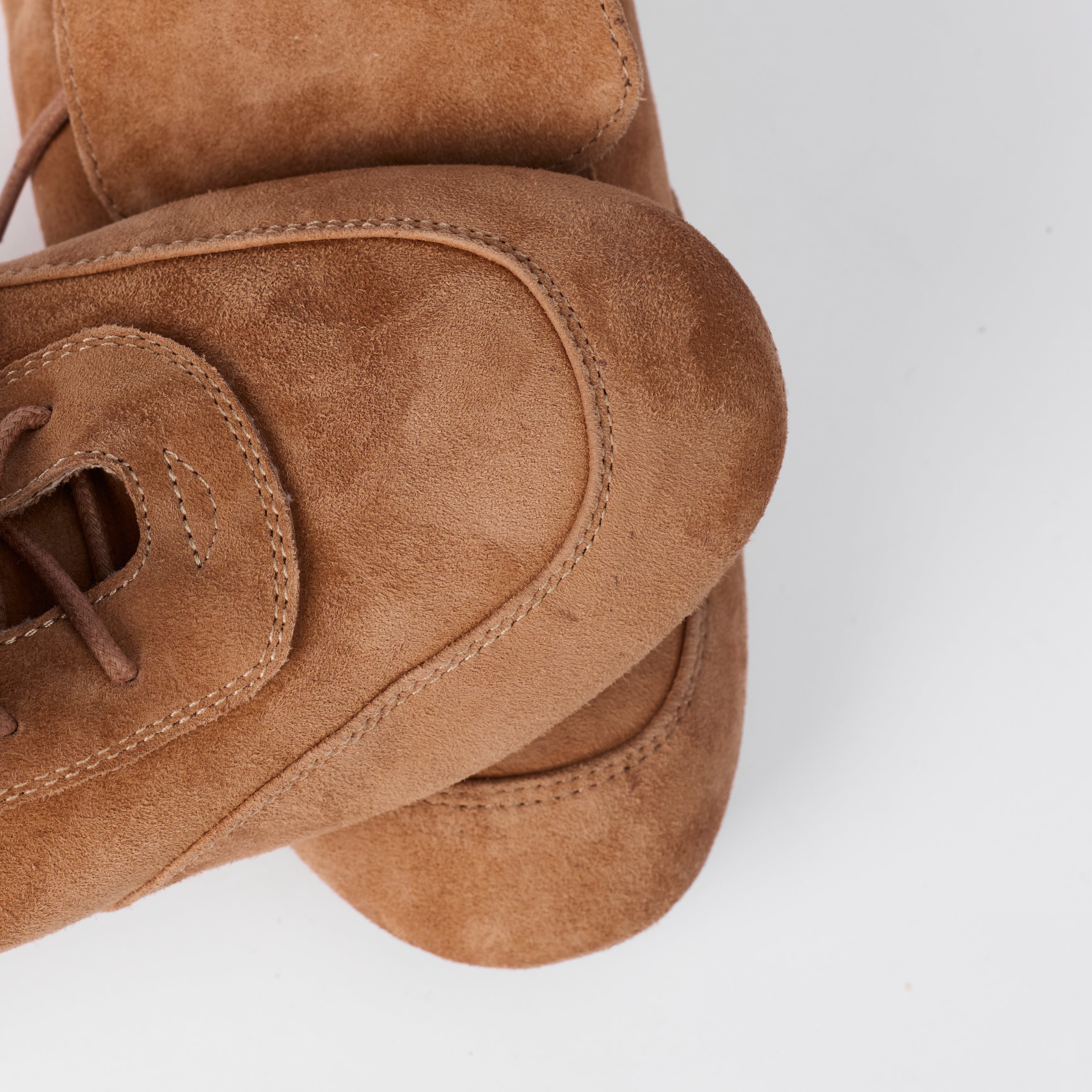 The Dual Stride Women's  Brown Suede Slip-On Trainers