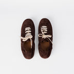 The Dual Stride Women's Chocolate Brown Minimalist Suede Trainers