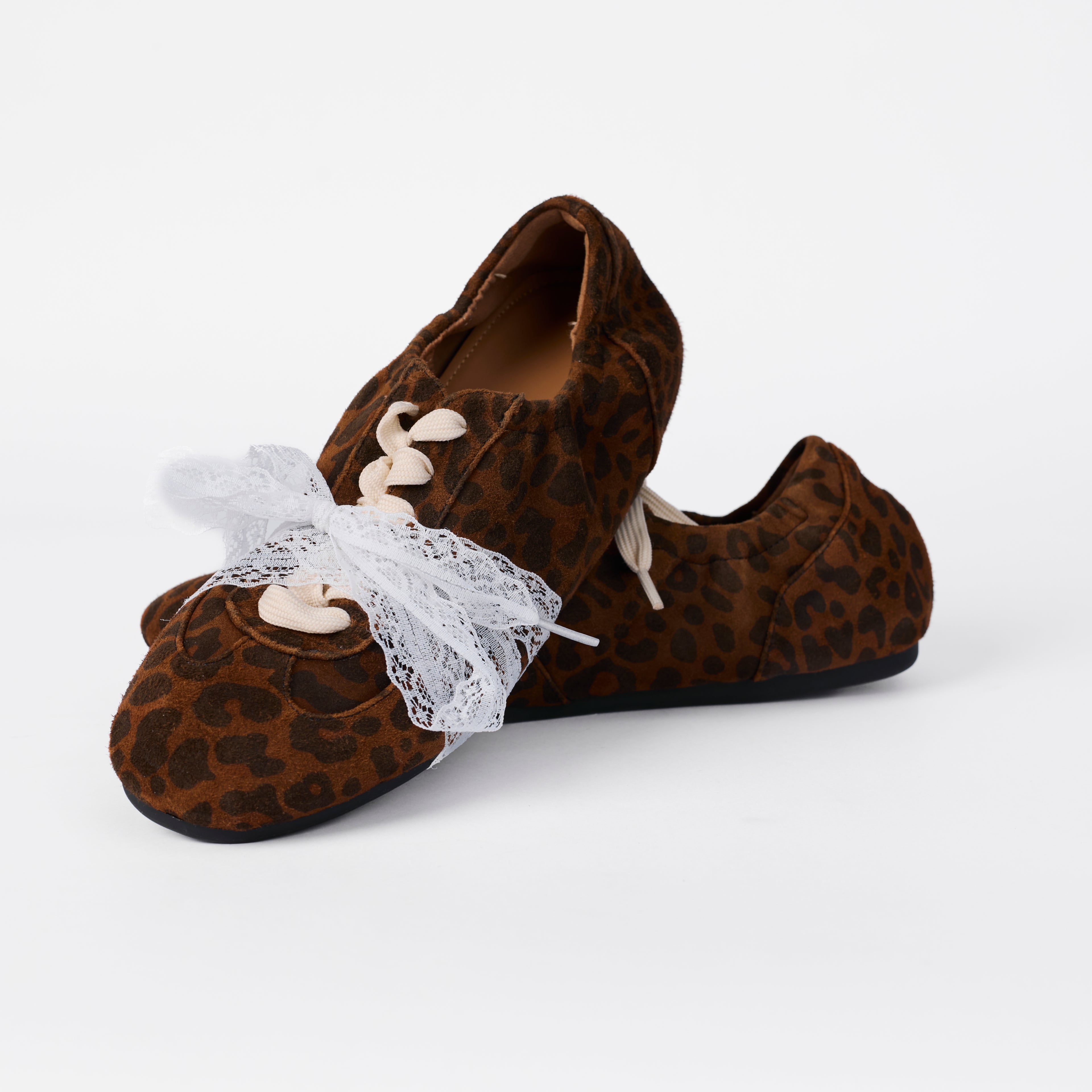 The Dual Stride Women's Leopard Print Suede Ballet Sneakers
