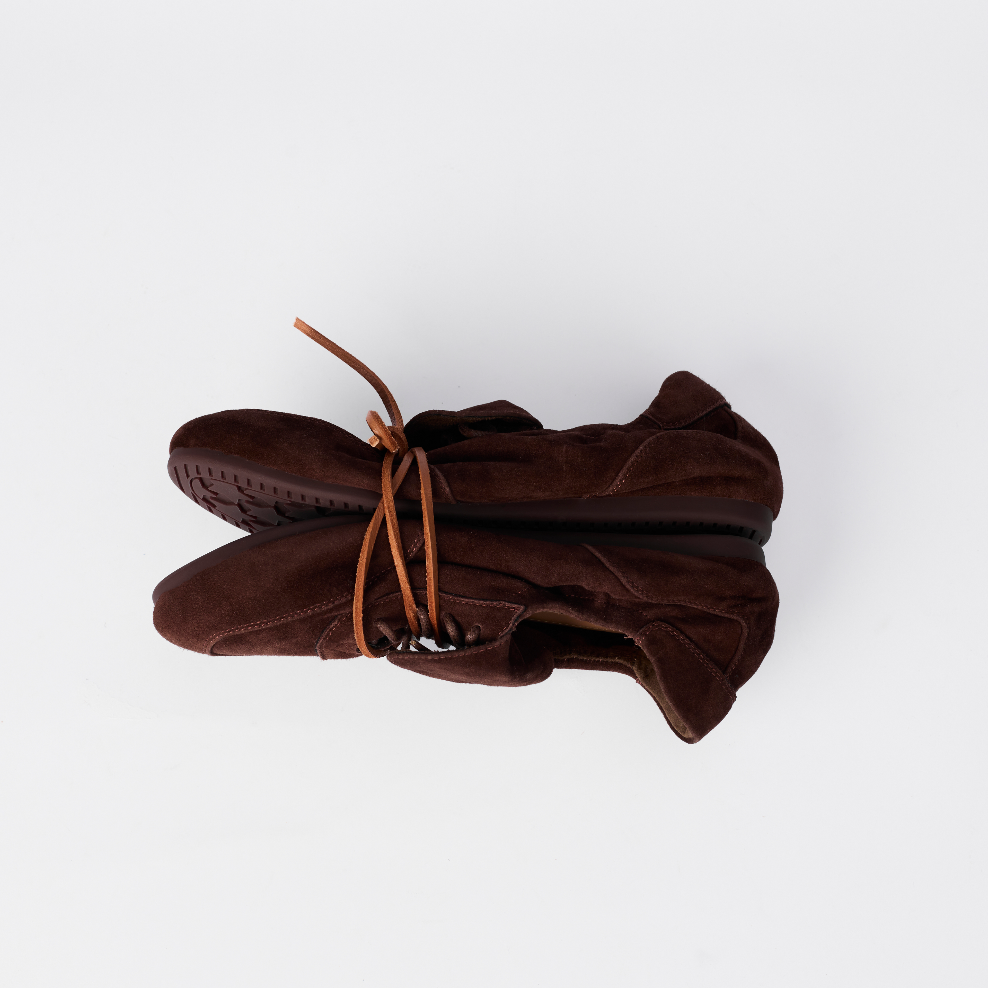 The Dual Stride Women's  Chocolate Brown Suede Slip-On Trainers