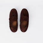 The Dual Stride Women's  Chocolate Brown Suede Slip-On Trainers