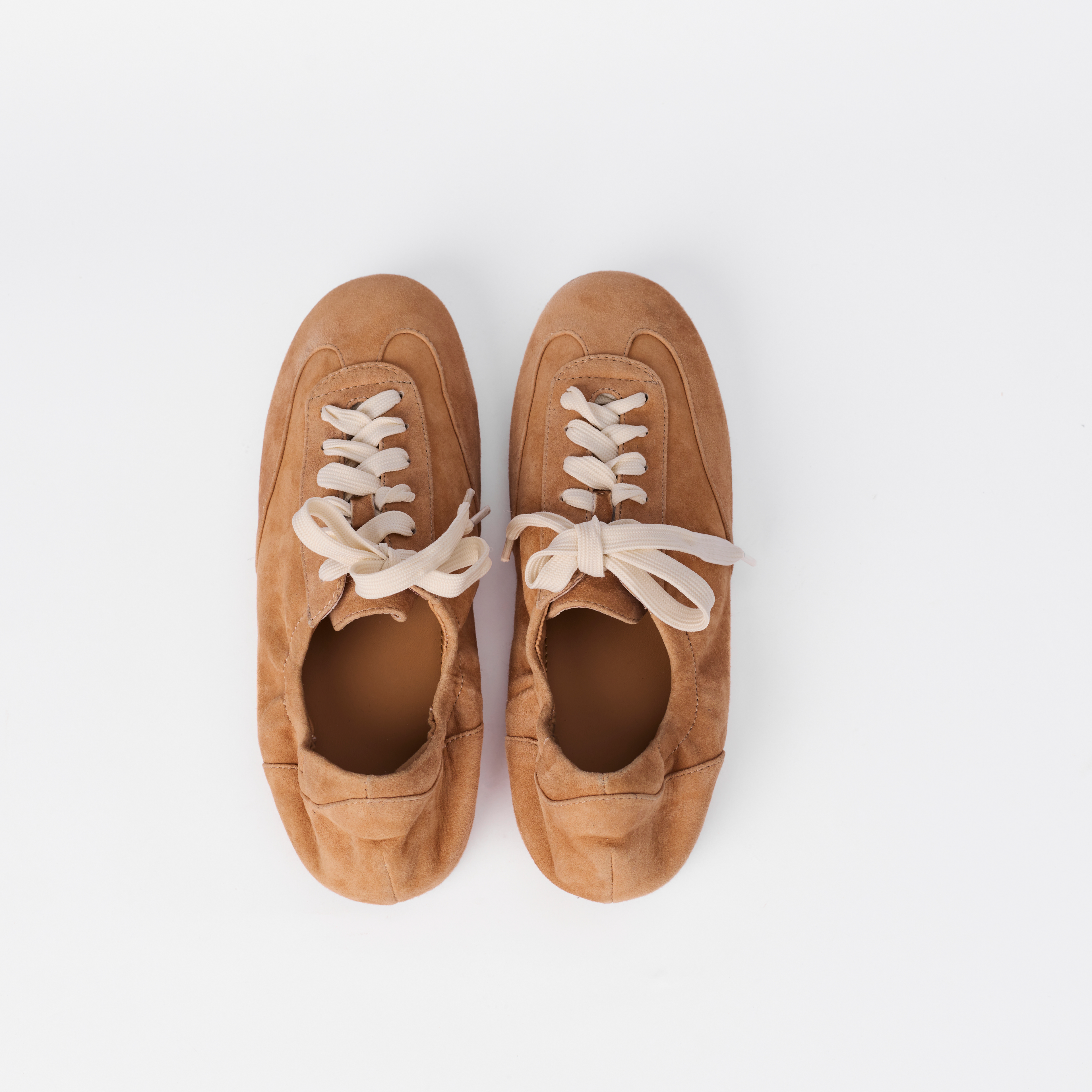 The Dual Stride Women‘s Brown Minimalist Suede Trainers