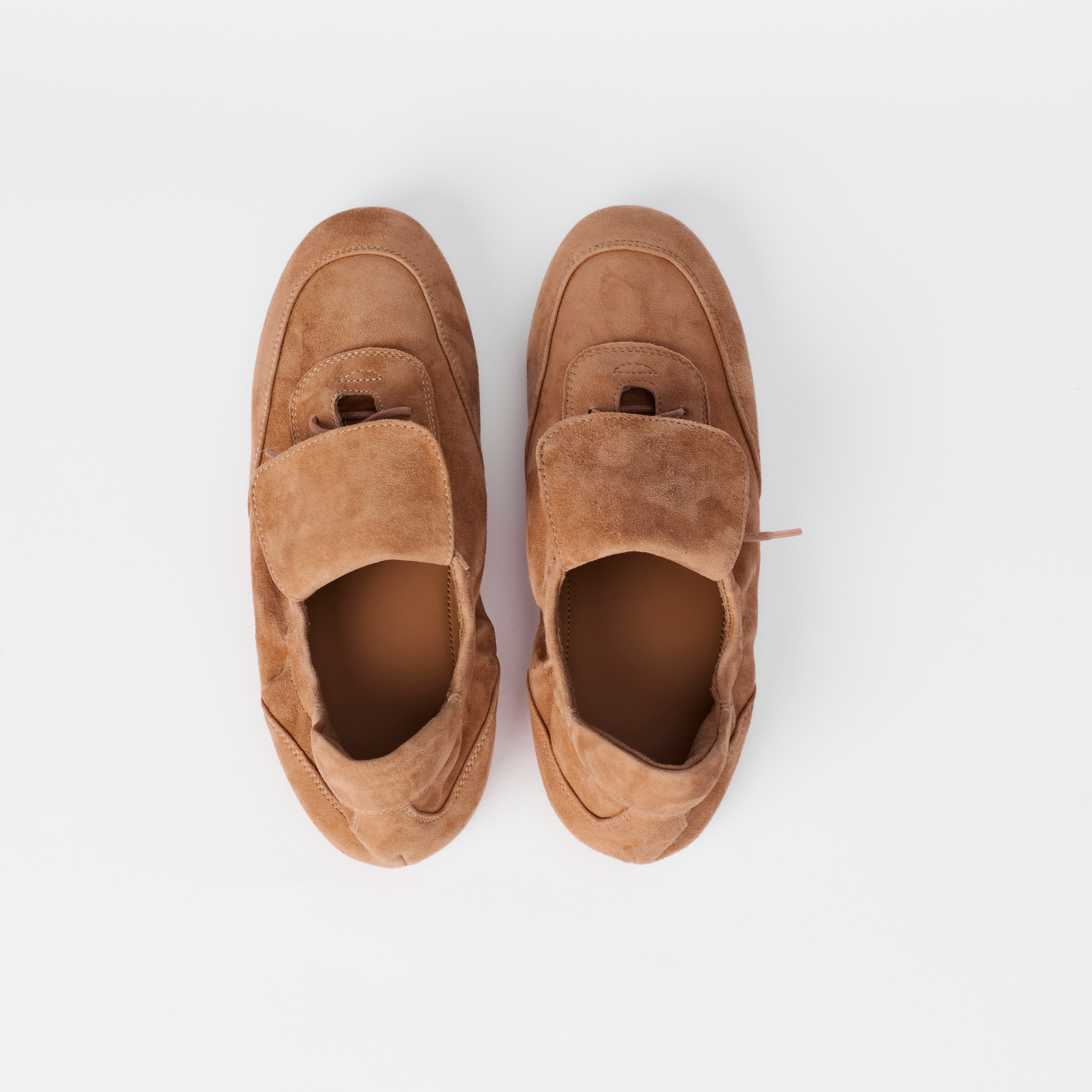 The Dual Stride Women's  Brown Suede Slip-On Trainers